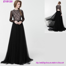 New Fashion Langarm Abendkleid Elegant Slim Lady Formelle Kleidung